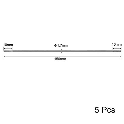 uxcell M2x150mm Pushrod Connector Stainless Steel Rod Linkage,for RC Boat,Car,Airplane,Helicopter,5pcs - size: M2x150mm