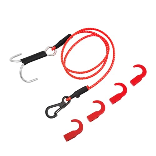 Metal Winch Trailer Tow Hooks & Elastic Force Escape Rope Kinetic Winch Strap for 1/10 RC Crawler Car Axial SCX10 II III 90046 TRX4 D90 Redcat Gen7 Gen8 RC4WD Upgrades Part