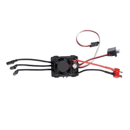 Brushless ESC, Rainproof 35A Continuous Current Sensorless Motor ESC, Electronic Speed Controller with Cooling Fan for 1/16 1/14 Scale RC Cars