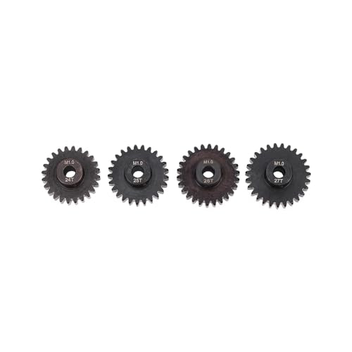 4PCS M1 5mm Shaft Hole 24T 25T 26T 27T Steel Pinion Motor Gear Compatible with 1/8 RC Car Brushed Brushless Motor