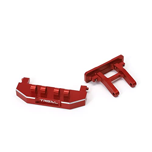 TREAL Aluminum 7075 Rear Bumper Mount for Axial SCX24 Deadbolt AXI90081 1/24 RC Crawler Car Upgrade Parts (Red) - color: Red