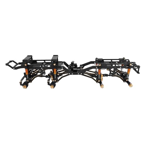 LCG 6x6 8×8 Carbon Fiber Chassis Frame with Metal Axles for 1/24 RC Crawler Car Axial SCX24 Refit Kit (8x8 blackl) - color: 8x8 Blackl