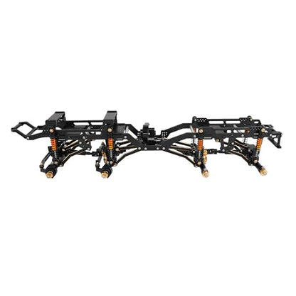 LCG 6x6 8×8 Carbon Fiber Chassis Frame with Metal Axles for 1/24 RC Crawler Car Axial SCX24 Refit Kit (8x8 blackl) - color: 8x8 Blackl