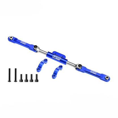 GPM 7075 Aluminum Front Steering Link Set for Vanquish 1/10 H10 Optic Yokohama Sparco RC Crawler Car Upgrade Parts (Blue) - color: Blue