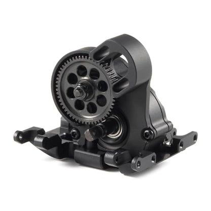 21% Overdrive MR24 Billet Transmission with Delrin Skid Plate for SCX24 Custom Build Brushless 1/24 RC Crawler Comp Rigs (Black) - color: Black