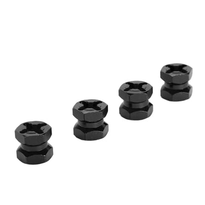 12mm Hex Hub Extenssion, RC Wheel Hex Spacers Hex Drive Adapter, Aluminium Alloy Rustproof Easy Install Sturdy Hex Extended Wheel Hubs for 1/10 RC Car (Black)