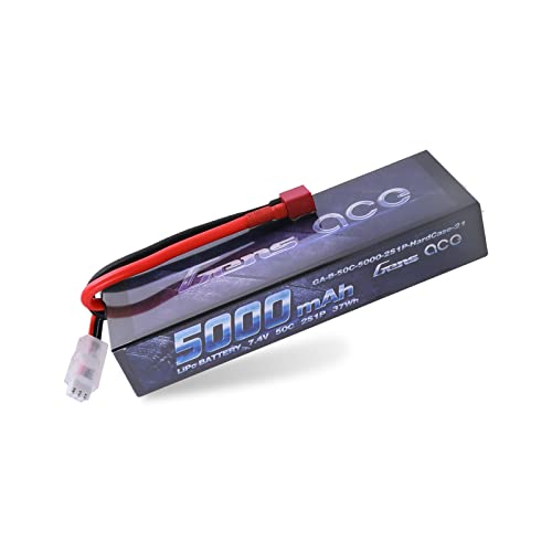 Gens ace 2S 7.4V 5000mAh 50C LiPo Battery Pack HardCase with T Plug for RC Car