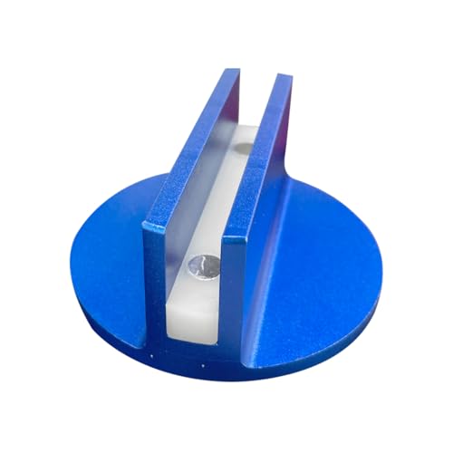 Universal Magnetic Jack Pad, 0.37" Slotted Aluminum Grooved Pad | Jack Puck Pinch, Pinch Weld Frame Rail Adapter with Large Slotted for Most Cars SUVs Trucks, Blue - color: Blue