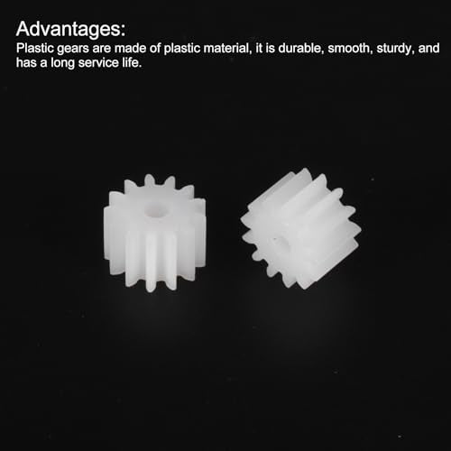 MECCANIXITY 20 Pcs 0.2" T Plastic Gears 13 Teeth Plastic Motor Gear Model 132A Reduction Gear for RC Car Model DIY Robot (White, Module 0.5) - style: 13 Teeth
