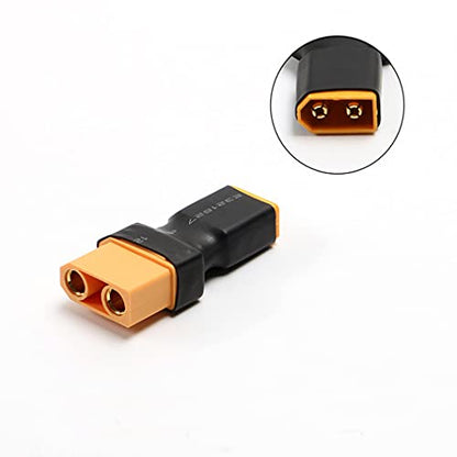 3 pcs No Wires XT90 Connector Female to XT60 Connector Male XT-90 XT-60 Wireless Conversion Adapter for RC Hobby Model FPV Drone Car Lipo NiMH Battery, Black