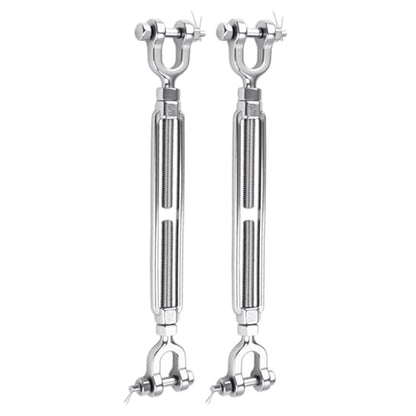 2 Pack 5/8" Jaw and Jaw Turnbuckle Heavy Duty, 5300 lbs Working Load Limit, Ultra Durable Stainless Steel Turnbuckles for Cables Wire Tension, Tractor, Sun Shade Tent, Deck, Ground Anchors - size: 5/8"(M16)-2PCS