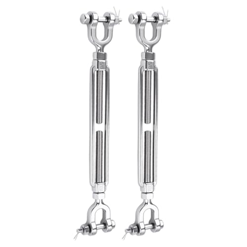 2 Pack 5/8" Jaw and Jaw Turnbuckle Heavy Duty, 5300 lbs Working Load Limit, Ultra Durable Stainless Steel Turnbuckles for Cables Wire Tension, Tractor, Sun Shade Tent, Deck, Ground Anchors - size: 5/8"(M16)-2PCS