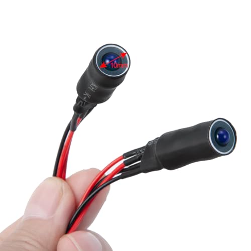 RC Car 2 LEDs Angel Eyes & Demon Eyes LED Light Headlights 10mm Outer Diameter Lamp for 1/10 RC Model Car Crawler Truck Racing Car Headlamps (Inner Blue+Outer Blue) - color: Inner Blue+Outer Blue
