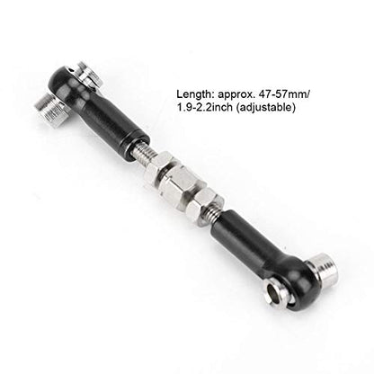 RC Servo Links, Adjustable Tie Rods Steering Linkage Set for 1/10 1/12 Scale RC Cars, Trucks, Buggies Compatible (Black)