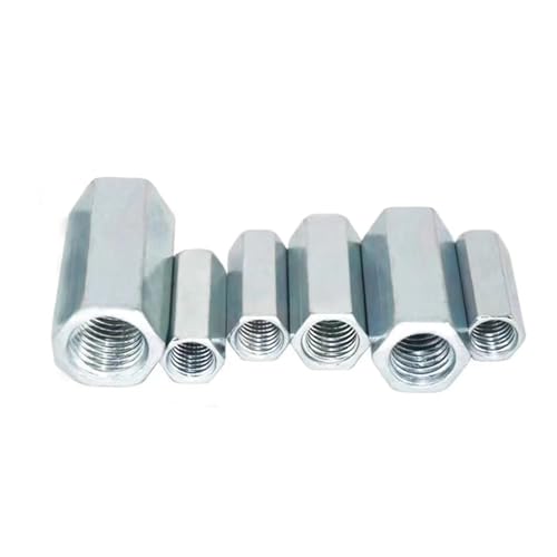 M6-1.0 x 18mm Long Rod Metric Hex Coupling Galvanized Carbon Steel Hex Threaded Rod Coupler for Furniture, Electronic, Industrial 15 Pcs - size: M6-1.0x18mm（15 Pcs）