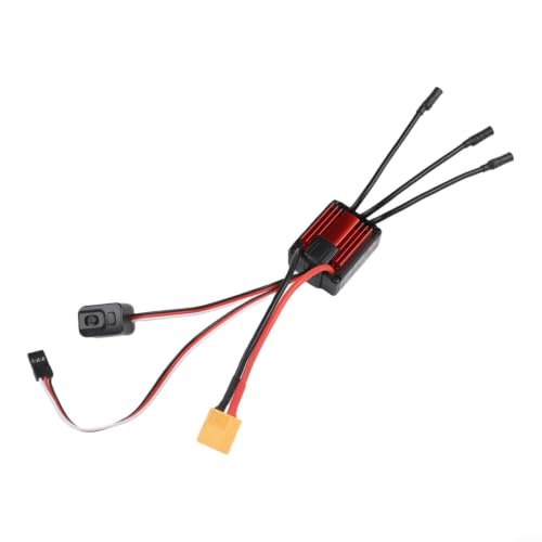 HG35A-V2 Sensorless Brushless ESC 35A Continuous Waterproof Dustproof 1/18 RC Car Controller 2-3S for lipo NiMH for multi Safety Protections External Program Port Adjustable Brake Punch Built-In 5.38V - size: D