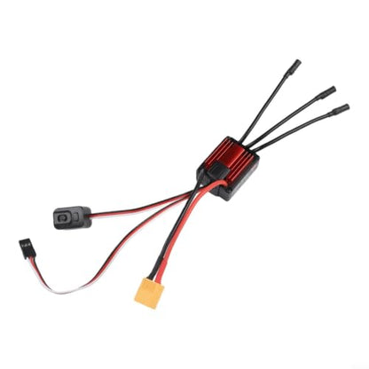 HG35A-V2 Sensorless Brushless ESC 35A Continuous Waterproof Dustproof 1/18 RC Car Controller 2-3S for lipo NiMH for multi Safety Protections External Program Port Adjustable Brake Punch Built-In 5.38V - size: D