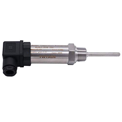TWTADE Industrial Temperature Sensor Temperature Transmitter -50°C~+150°C, 2-Wire 4-20mA Signal Output 1/2" NPT, Male Thread, Probe Rod Length: 50MM
