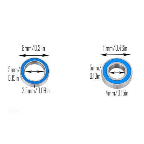 RC Bearings Kit Upgrades Part for 1/10 Slash 2WD VXL/Stampede 2WD VXL/Rustler 2WD VXL/Bandit 2WD VXL,Rubber Sealed Precision Ball Bearings,Navy Blue - color: Navy Blue - 1 Set
