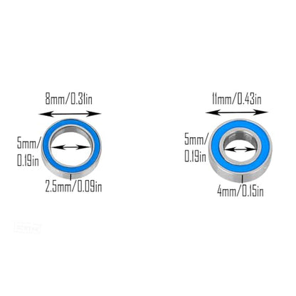 RC Bearings Kit Upgrades Part for 1/10 Slash 2WD VXL/Stampede 2WD VXL/Rustler 2WD VXL/Bandit 2WD VXL,Rubber Sealed Precision Ball Bearings,Navy Blue - color: Navy Blue - 1 Set