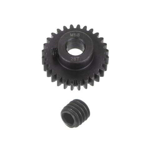 uxcell Mod 1 28T Pinion Gear 8mm Bore Hardened Steel Motor Rack Spur Gear for RC Car Truck Gear Drive