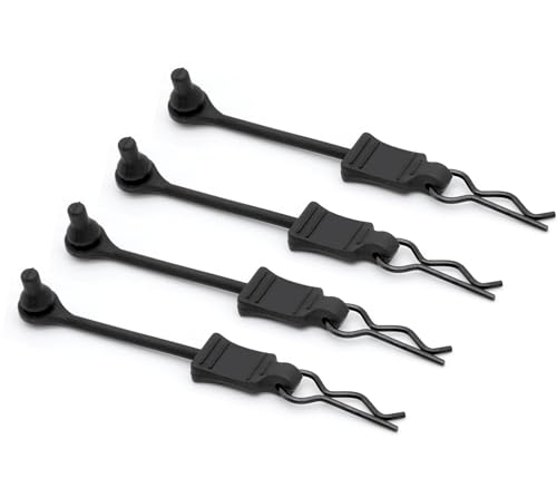 OGRC RC Car Body Clips and Pull Tabs Retainer for Arrma 1/10 1/8 RC Truck | 4pcs, 69mm/2.72", Aluminum, Rubber, for Senton/Granite/Big Rock/KRATON 1/8 Typhon/Infraction and Series, #3445