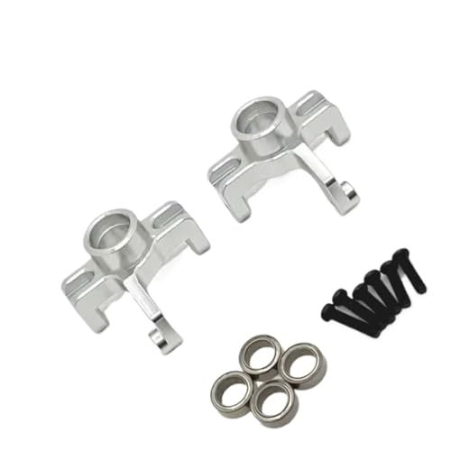 RC Steering Knuckle Block for WLtoys 144016 144018 1/14 Metal Steering Cup Bearing Rc Model Crawler Car Truck for Buggy Accessories Upgrade Parts(Silver) - size: Silver