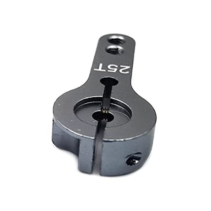 DEVMO 5PCS 25T Aluminum Servo Horns M3 Threads Metal Steering Arm for RC Car Truck Buggy Airplane,Gray