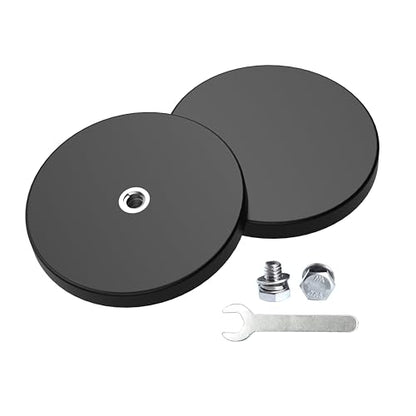 Magnetpro 2 Pieces Strong Rubber Coated Mounting Magnets 65 LB | Anti-Scratch & Anti Corrosion Over 65 LB Adhesive Power, 1/4"-20 Stainless Steel Thread Hole with Bolts for PTZ, Camera - size: 65LB - 1/4"-20 Female SS 2P