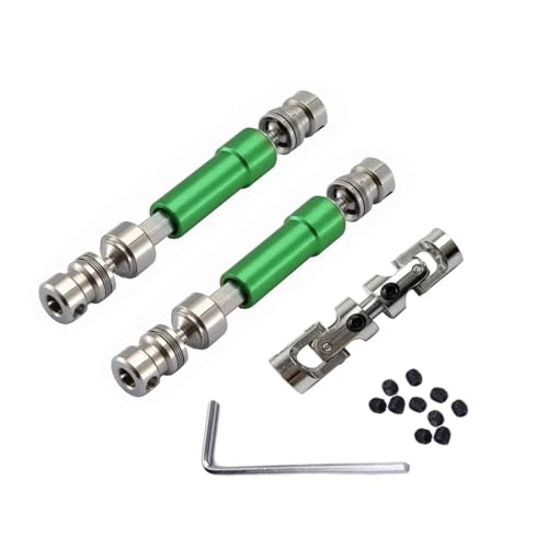 3Pcs Metal CVD Drive Shafts Set Heavy Duty Transmission Upgrades for MN for MN128 MN86 MN86S MN86K MN86KS G500 1/12 RC Crawler Accessories (Green) - color: Green