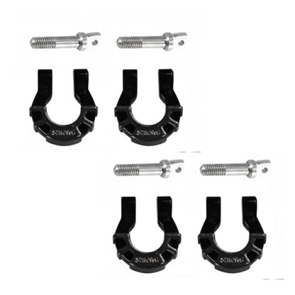 4 Pcs Metal Tow Shackle RC Trailer Buckle, Compatible with Axial SCX10 Tamiya CC01 RC4WD D90 D110 TF2 TRX-4, 1/10 Scale Crawler Car Accessories with Screws (Black) - color: Black