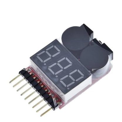 1-8S Lipo/Li-ion/Fe RC Helicopter Airplane Boat etc Battery Voltage 2 IN1 Tester Low Voltage Buzzer Alarm