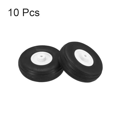 MECCANIXITY 10Pcs RC Airplane Wheels 1.5" OD Aircraft PU Rubber Tire Tail Airplanes Wheel Replacement for DIY Model Plane Helicopter Car - size: 1.5" OD