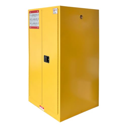 Hazardous Flammable Safety Storage Cabinet 34"x34"x65" Fire Proof Lockers | 65~90 Gallon Safe, Double-Wall Steel, Dual Manual Locks, 2 Adjustable Galvanized Shelves, For Gasoline Liquid Fuel Chemical - size: 65"*34"*34"