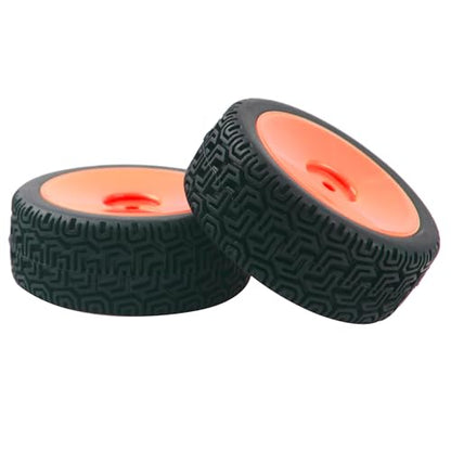 RC 12mm Hex Hub Wheel Rims & Rubber Tires Compatible with HSP Tamiya HPI Kyosho 1/10 On-Road Touring Car WLtoys 1/14 144001 Traxxas 1/16 Slash RC 1/18 A959B Buggy (Red) - color: Red