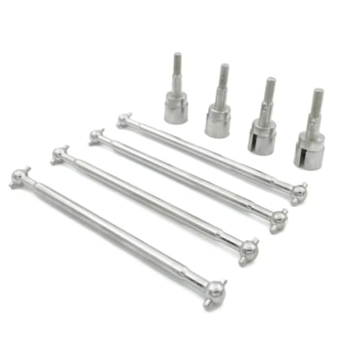 Compatible with HSP 1/10 RC Car Upgrade Modification Replacement Accessories Parts Metal Drive Shaft Dogbones Stub Wheel Axle RC Car DriveShafts(Silver) - color: Silver