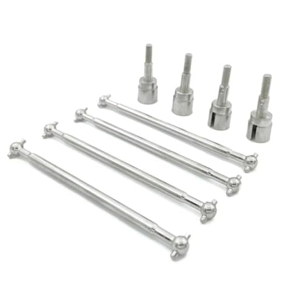 Compatible with HSP 1/10 RC Car Upgrade Modification Replacement Accessories Parts Metal Drive Shaft Dogbones Stub Wheel Axle RC Car DriveShafts(Silver) - color: Silver