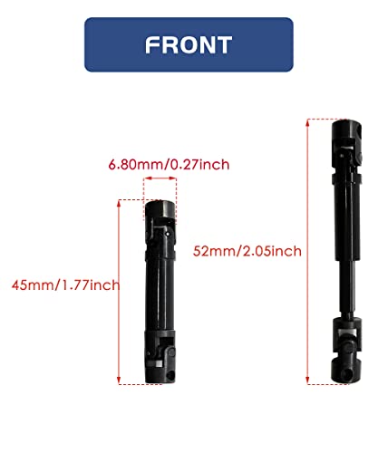 Steel RC Drive Shaft for 1/24 SCX24 Gladiator AXI00005 Axial Upgrade Parts | SCX24 Driveshaft Hardened Steel Upgrade Parts,High Strength,Wear Resistant,CNC machined - size: For SCX24 AXI00005