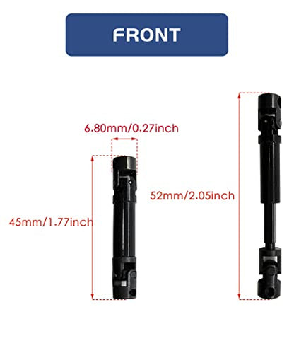 Steel RC Drive Shaft for 1/24 SCX24 Gladiator AXI00005 Axial Upgrade Parts | SCX24 Driveshaft Hardened Steel Upgrade Parts,High Strength,Wear Resistant,CNC machined - size: For SCX24 AXI00005