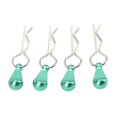 SUNGOOYUE RC Car Body Clips, Stainless Steel with Aluminum Alloy Pull Tabs, for 1/8 1/10 Remote Control Car Upgrade Parts (Green) - color: Green