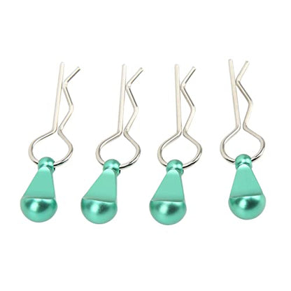 SUNGOOYUE RC Car Body Clips, Stainless Steel with Aluminum Alloy Pull Tabs, for 1/8 1/10 Remote Control Car Upgrade Parts (Green) - color: Green