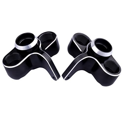 Aluminum Front Steering Blocks Steering Knuckle for Arrma 1/8 Kraton/Outcast/Notorious 6S BLX Upgrades Parts,Replace AR330505 (Black) - color: Black