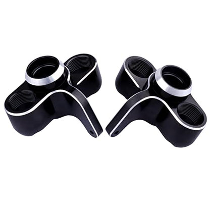 Aluminum Front Steering Blocks Steering Knuckle for Arrma 1/8 Kraton/Outcast/Notorious 6S BLX Upgrades Parts,Replace AR330505 (Black) - color: Black