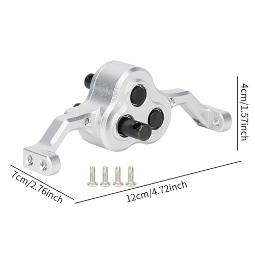 harayaa Model Car Transfer Case RC Rock Aluminum Alloy Car Gearbox Chassis Assembly Adjustable Carrier Bearing Metal Lightweight Crawler Replacement Suitable, Silver - color: Silver