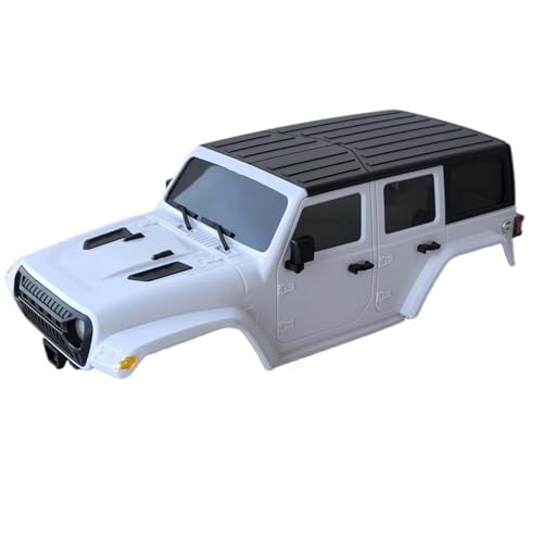 6.10inch/155mm Wheelbase Shell ABS Hardtop Body Kit Replacement Part for TRX4M Bronco Defender AX8560 1/18 RC Crawler Chassis (White) - color: White