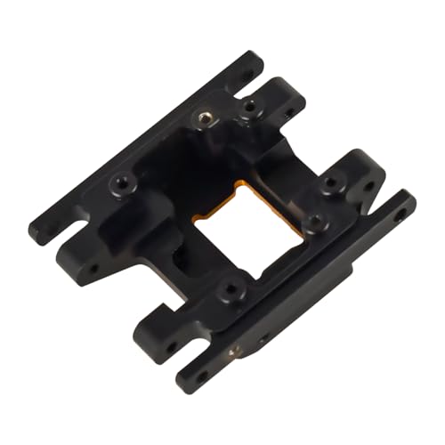 Aluminum Skid Plate Transmission Mount for TRX4M 1/18 with Hex Wrenchesa | Black Skid Plate Rc Car for K10 High Trail,F150,Bronco,Defender - color: Black&orange