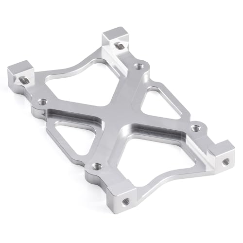 Aluminum Chassis Brace Beam Mount Fixed Bracket Plate for 1/10 Axial SCX10 RC Crawler Car Upgrade Accessories (Silver) - color: Silver
