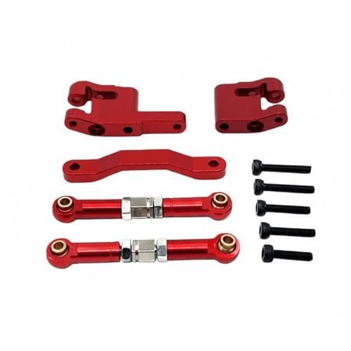 Vehicle Steering Rod Rc Steering Rod Tie Rod Turnbuckle Link Aluminum Metal Adjustable Design Improved Handling Control Suitable for 1 18 18208 Model Rc Practice Driving Backyard Runs, Red - color: Red