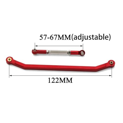 RC Links Linkage Compatible with MN128 MN86 MN86S MN86K MN86KS MNG500 1/12 RC Track Truck Upgrade Parts Metal Steering Linkage Tie Rod and Servo Arm(Red) - color: Red