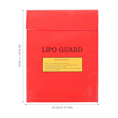 Explosion Proof Lipo Battery Bag - Fire Retardant Lithium Battery Safety Pouch for Charging and Storage - Protective Lipo Storage Guard with Sticky Band - size: 29.70X23.30X0.25CM